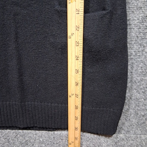 Express Long Sweater Women's XS Wool Blend 3/4 Sleeve Black Pockets - Picture 9 of 10